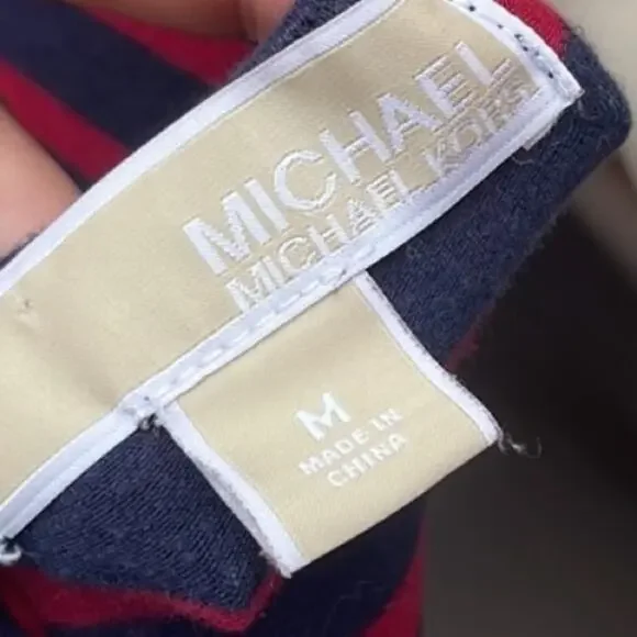 MICHAEL Michael Kors 3/4 sleeve ruched striped shirt - medium - Picture 5 of 8